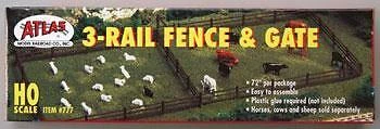 Atlas Trains HO Rustic Fence & Gate 72 ATL777