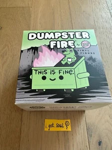 Contenedor de basura Fire This Is Fine GITD brilla en la oscuridad 100 % suave 2023 SDCC debut exclusivo - Imagen 1 de 2