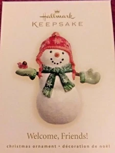 Welcome Friends Hallmark 2007 Ornament Snowman Keepsake Christmas Cardinal Bird - Picture 1 of 5