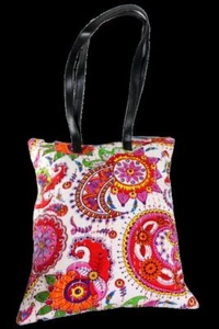 Swank Bags Handmade Cotton Tote with Katha Embroidery AB-CB44 - Picture 1 of 5