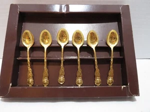 VTG SCANDIA GULD GOLD PLATED SPOON SET NIB - Picture 1 of 8