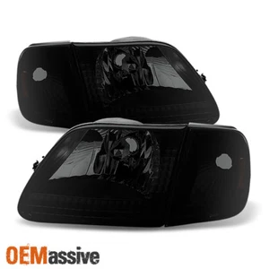Faros ahumados negros para Ford F150 Expedition 1997-2003 + luces de esquina de señal - Imagen 1 de 5