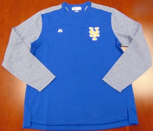 NEW MAJESTIC MLB AUTHENTIC NEW YORK METS BLUE L/S THERMA BASE SHIRT SIZE L - Picture 1 of 5