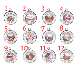 American Statehood Collection Glass Cabochon Charms - Picture 1 of 60