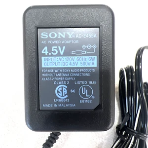 Adattatore/alimentatore AC DC 4,5V 500mA originale Sony AC-E455A per Walkman Discman - Foto 1 di 2