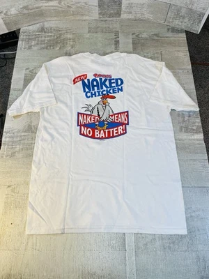 Camiseta Blanca Uniforme De Empleado Pollo Desnudo Grande Adulto De Colección Y2K Popeyes Foto 1 de 4