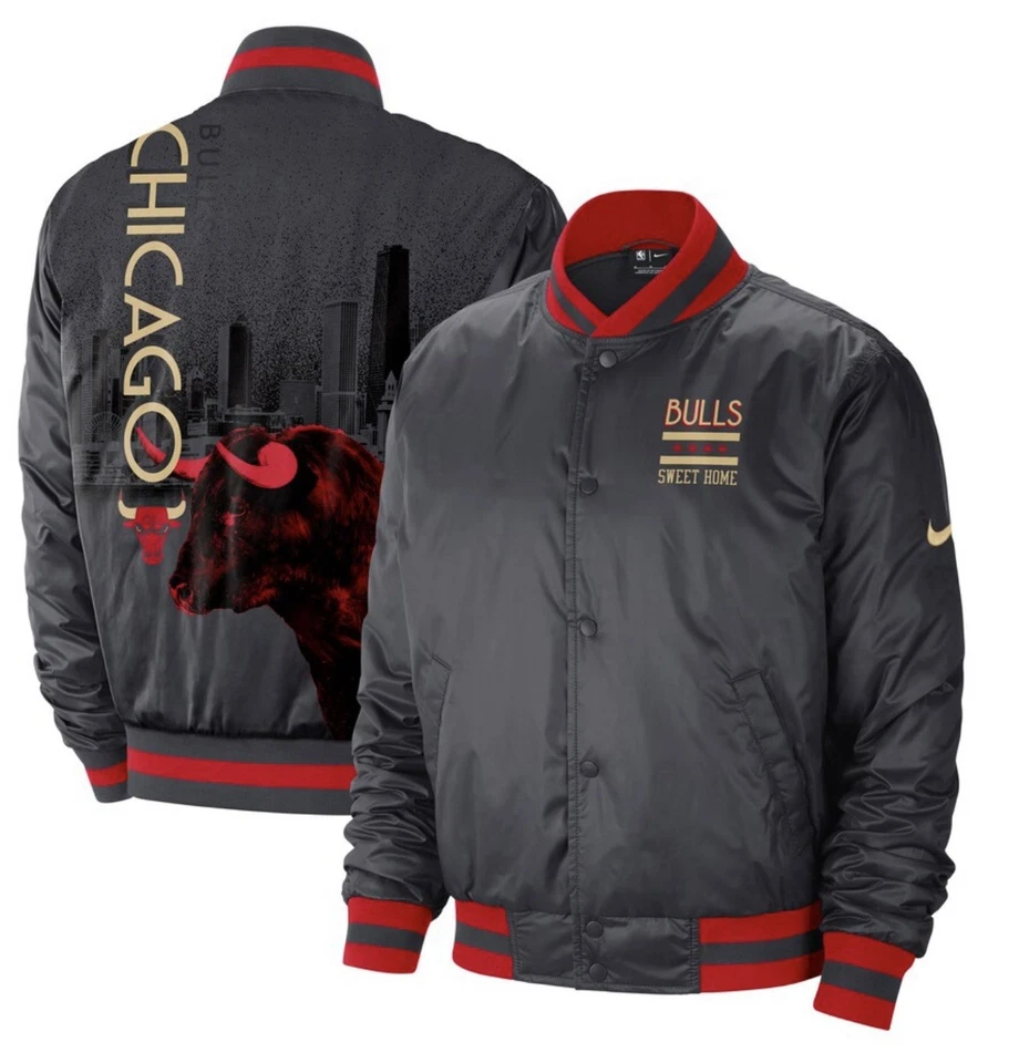 Chaqueta Chicago Bulls Nike 2020/21 City Edition Courtside Full-Snap Gris XXL NUEVA CON ETIQUETAS Foto 1 de 3