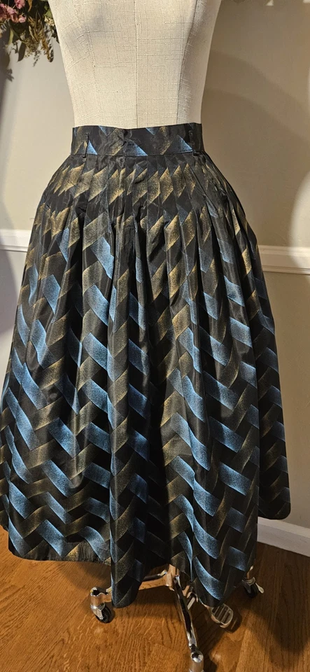 Vintage 1950s Pleated Geometric Skirt - Image 1 of 4
