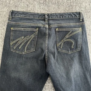 Michael Kors Women Jeans 10 Dark Wash Bootcut Embroidered MK - Picture 1 of 11