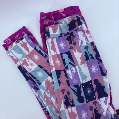 Leggings Silueta Elsa Anna Frozen Parks Disney Para Mujer XL Estampado Púrpura Foto 1 de 4