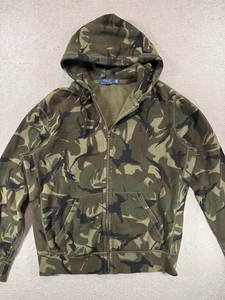 POLO RALPH LAUREN Mens CAMO FLEECE HOODIE Size Large Full Zip EUC - Picture 1 of 12