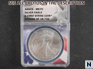 NobleSpirit (ME) 2023 Eagle Silver Dollar First Strike ANACS MS70 - Picture 1 of 4