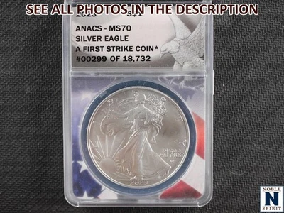 NobleSpirit (ME) 2023 Eagle Silver Dollar First Strike ANACS MS70 - Image 1 of 4