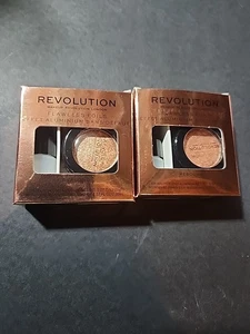 Pack of 2 Makeup Revolution Flawless Foils Eyeshadow, Rebound Gold - Picture 1 of 5