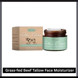 Grass-fed Beef Tallow Face Moisturizer Cream Body Lotion Frankincense Castor oil - Picture 1 of 6
