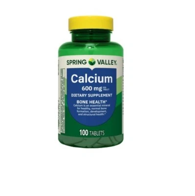 Spring Valley Calcium Bone Health Dietary Supplement Tablets 600 mg 100 Count - Image 1 of 4