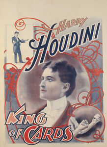 Magier Harry Houdini - King of Cards - Kunstdruck / Poster - NEU in Din A2