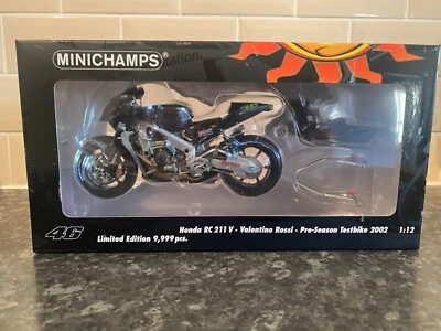 MINICHAMPS 1 12  Honda  rc211 v valentino Rossi pre-testbike  2002  ltd 9.999 pc - Image 1 of 2