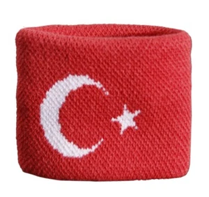 Schweißband Fahne Flagge Türkei 7x8cm Armband für Sport - Picture 1 of 1
