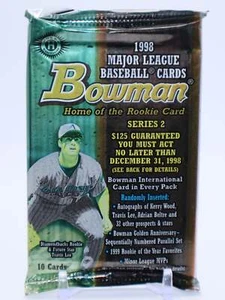 1998 Bowman Series 2 Baseball Hobby Pack (10 Cards) - Picture 1 of 3