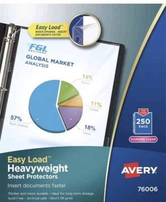 Avery Premium Heavyweight Sheet Protectors, Clear, 250 Count - Image 1 of 4