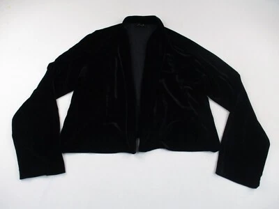 Chaqueta Blazer Eileen Fisher Terciopelo Mujer Grande Negra Mezcla Seda Foto 1 de 4