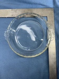 Pyrex Pie Plate 223 E-L Fluted Crimped Edge w/ Handles Clear Glass 9” Vintage - Picture 1 of 11