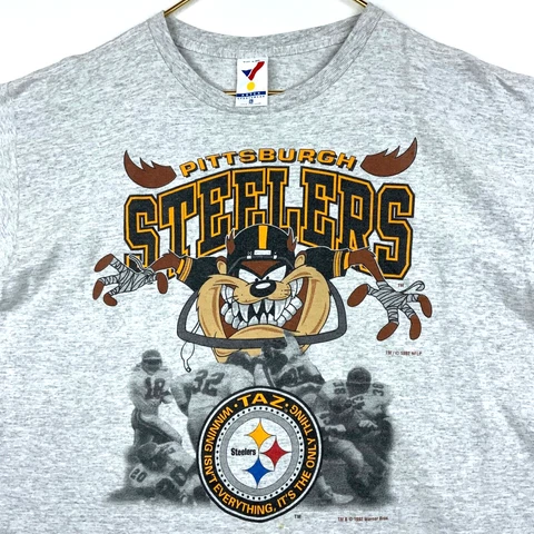 Vintage Taz Pittsburgh Steelers Looney Tunes T-shirt Size XL 1992 Nfl 90s Cover
