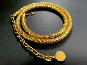 Cinturón Vintage Tono Dorado Cintura Enrollado Cadena Metal Mujer 31" y Extensor Gancho En - Imagen 1 de 5