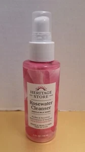 Heritage Store Rosewater Cleanser Gentle Milk Wash Dry to Combination Skin 4 oz - Picture 1 of 3