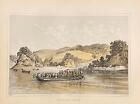 TO-RI-GA-SA-KI, YEDO BAY - Perry Expedition - 1856 - Tokyo, Japan - Fine Litho