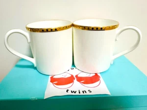 Tiffany & Co. Goldband Weiß Becher Tasse 2 Stück Paar Set Made In Japan - Bild 1 von 8