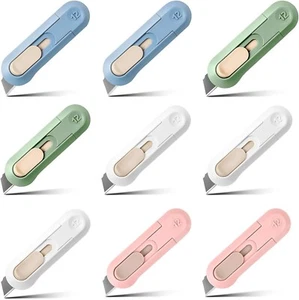 9Pcs Box Cutter Box Cutter Retractable Mini Box Cutter Cute Box Cutter Package - Picture 1 of 6