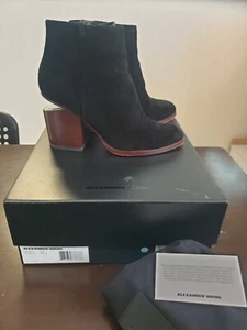 ALEXANDER WANG Gabi Suede Leather Boots sz 38 w Box, Dustbag - Picture 1 of 3