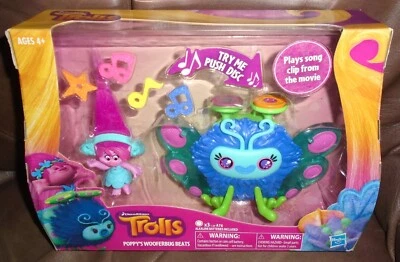 Dreamworks TROLLS Poppys 低音炮 Beats 音乐人偶玩具套装 全新带盒 — 第 1/4 张图片