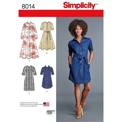 SIMPLICITY 8014 DRESSES Misses & Women's Sewing Pattern Sizes 6-14 & 16-24 - Image 1 of 4