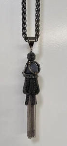 SACHIN-BABI MODERN CHUNKY NECKLACE WITH UNIQUE STONE, DIFFERENT STYLES GUNMETAL - Picture 1 of 12