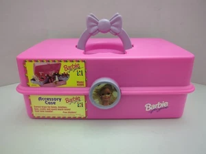 Vtg 90's Barbie Pink Purple Handle Bow CABOODLES Storage Carrying Case 2805 Y2K - Picture 1 of 8