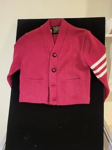Vintage Skookum Sweater Red Kids 100% Virgin Wool Cardigan Size 8 Centralia Wa. - Picture 1 of 24