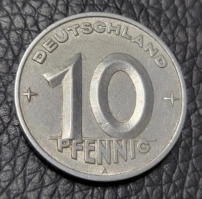 Moneda de 10 peniques Alemania 1950 RDA Foto 1 de 2