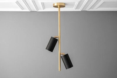 Brass Ceiling Chandelier Light Articulating Lamp Adjustable Ceiling Spotlight - Image 1 of 4