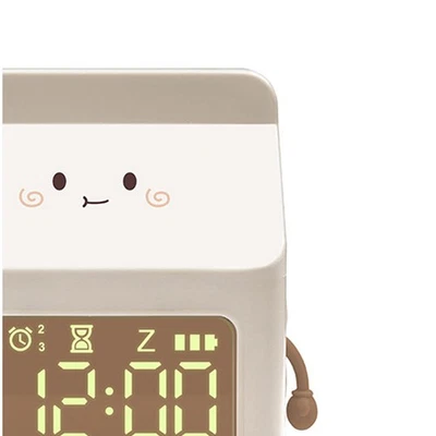 (Brown) Cute Cartoon Milk Box Alarm Clock Student Countdown Digital Wake Up - Image 1 of 4