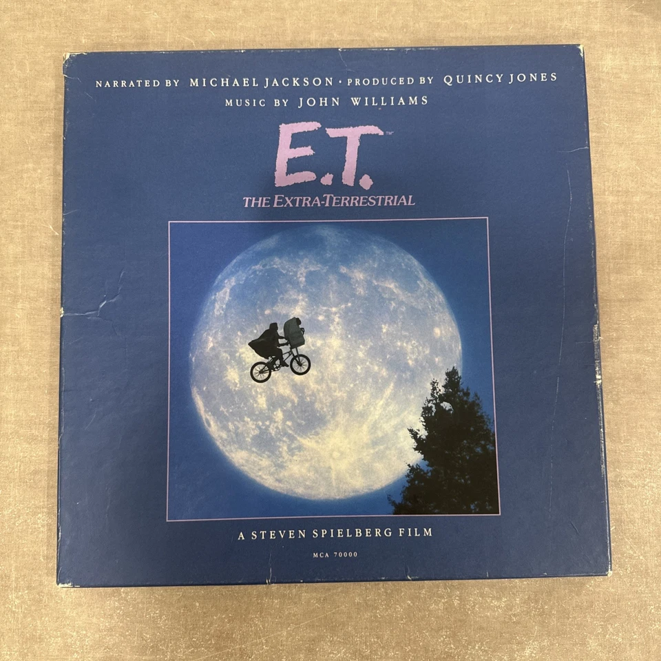 E.T. The Extra-Terrestrial LP Box W/ Book1982 MJ No Poster VG- Record VG Cover Foto 1 de 4