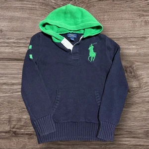 Polo Ralph Lauren Hoodie Youth M Big Pony ColorBlock Pullover Embroidered - Picture 1 of 4