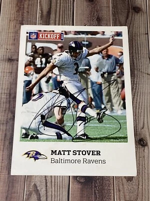Tarjeta fotográfica firmada por Matt Stover autografiada 5x7 2013 NFL Kickoff Baltimore Ravens Foto 1 de 4