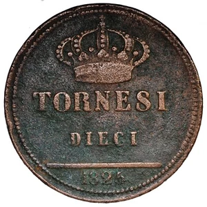 REGNO DELLE DUE SICILIE Francesco I 10 Tornesi 1825 - Picture 1 of 2