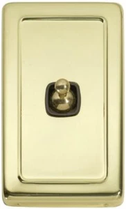 72 x 115 mm brass/brown single gang toggle light switch,art deco,heritage,5902 - Picture 1 of 1