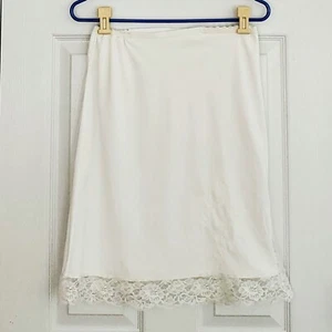 Falda De Colección TOP FORM Media Slip Blanca Talla S W26” L 22” Aberturas Laterales Años 70 Nylon - Imagen 1 de 7