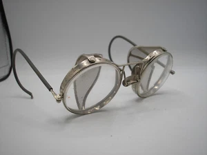 Vintage Ganzmetall Drahtrand A0 Schutzbrille - faltbar - Bild 1 von 8