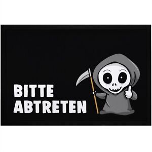 Fußmatte mit Spruch Bitte abtreten Sensemann lustiges Wortspiel rutschfest &